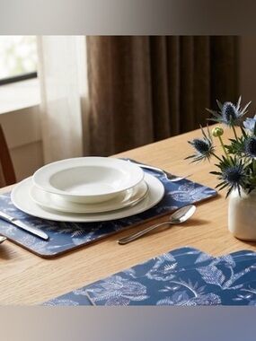 Chateau Blue Botanical Cork Placemats - Set of 4